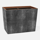 Pigeon and Poodle PP000964 Manchester Double Wastebasket in Cool Gray Realistic Faux Shagreen