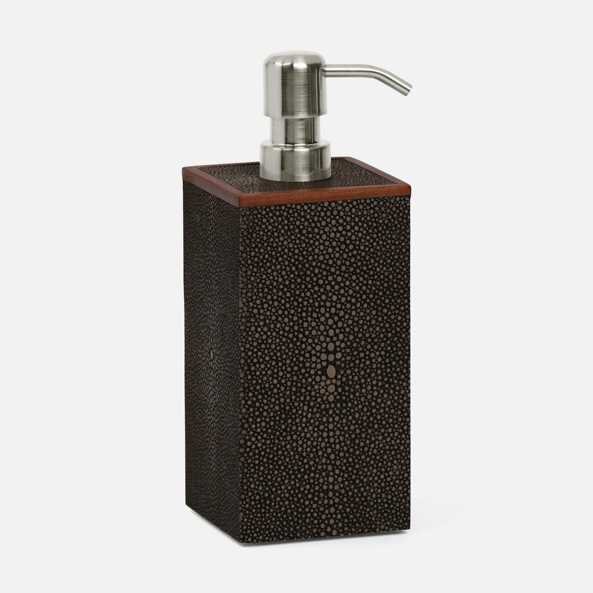 Pigeon and Poodle PP000989 Manchester XL Soap Pump in Dark Mushroom Realistic Faux Shagreen