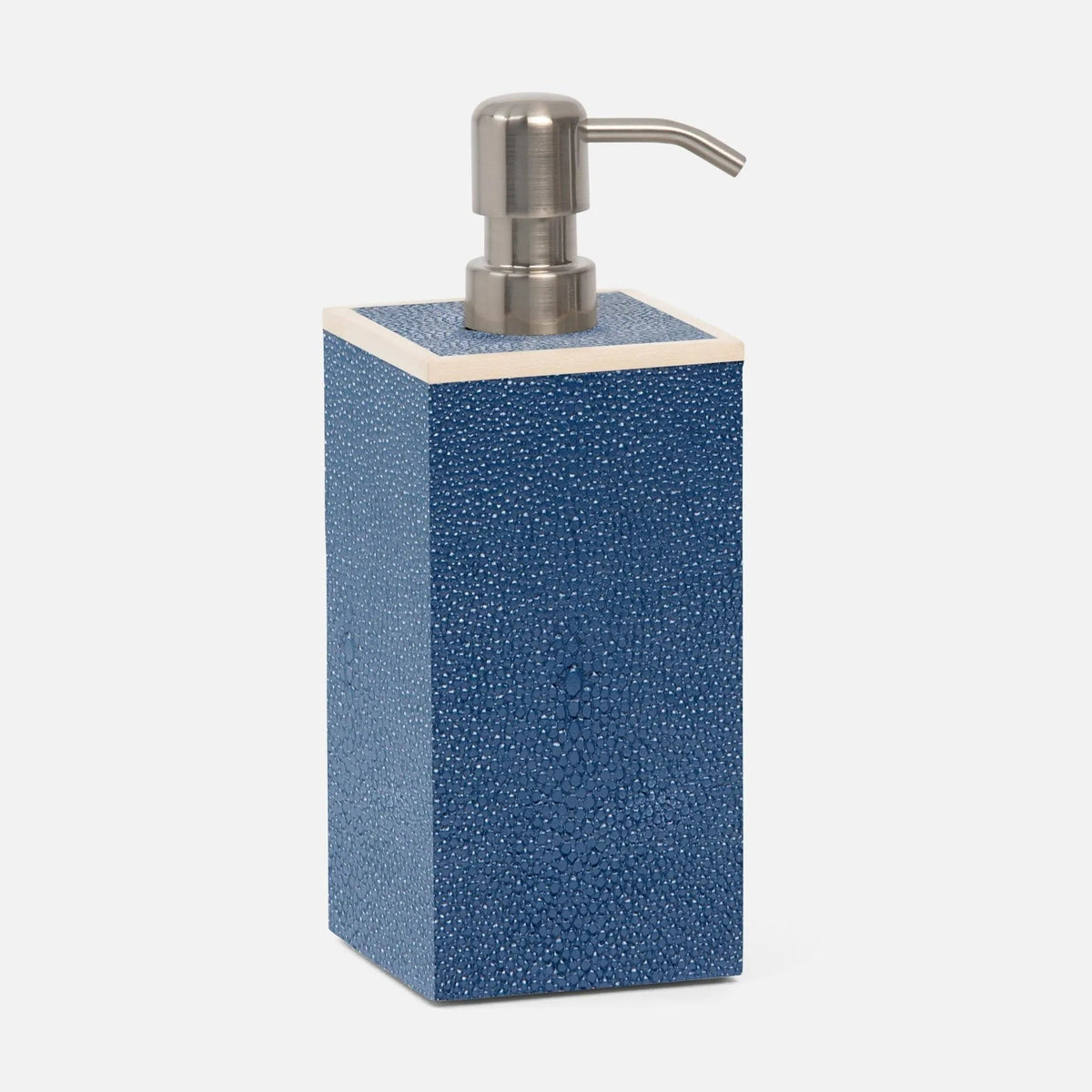 Pigeon and Poodle PP001004 Manchester XL Soap Pump in Navy Realistic Faux Shagreen