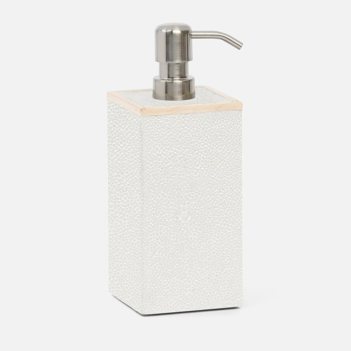Pigeon and Poodle PP001046 Manchester XL Soap Pump in Snow Realistic Faux Shagreen