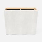 Pigeon and Poodle PP001051 Manchester Double Wastebasket in Snow Realistic Faux Shagreen