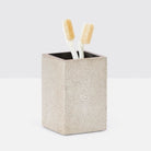 Pigeon and Poodle PP000952 Manchester Brush Holder in Cool Gray Realistic Faux Shagreen
