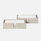 Pigeon and Poodle PP000939 Manchester Hand Towel Tray in Cloud Gray Realistic Faux Shagreen