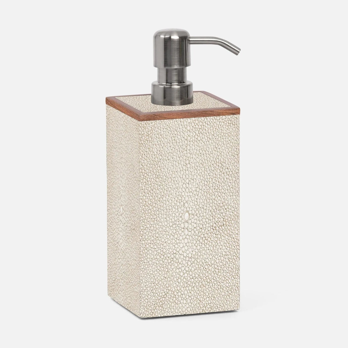 Pigeon and Poodle PP000959 Manchester XL Soap Pump in Cool Gray Realistic Faux Shagreen