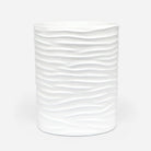 Pigeon and Poodle PP001414 Solin Wastebasket in White Lacquer Resin