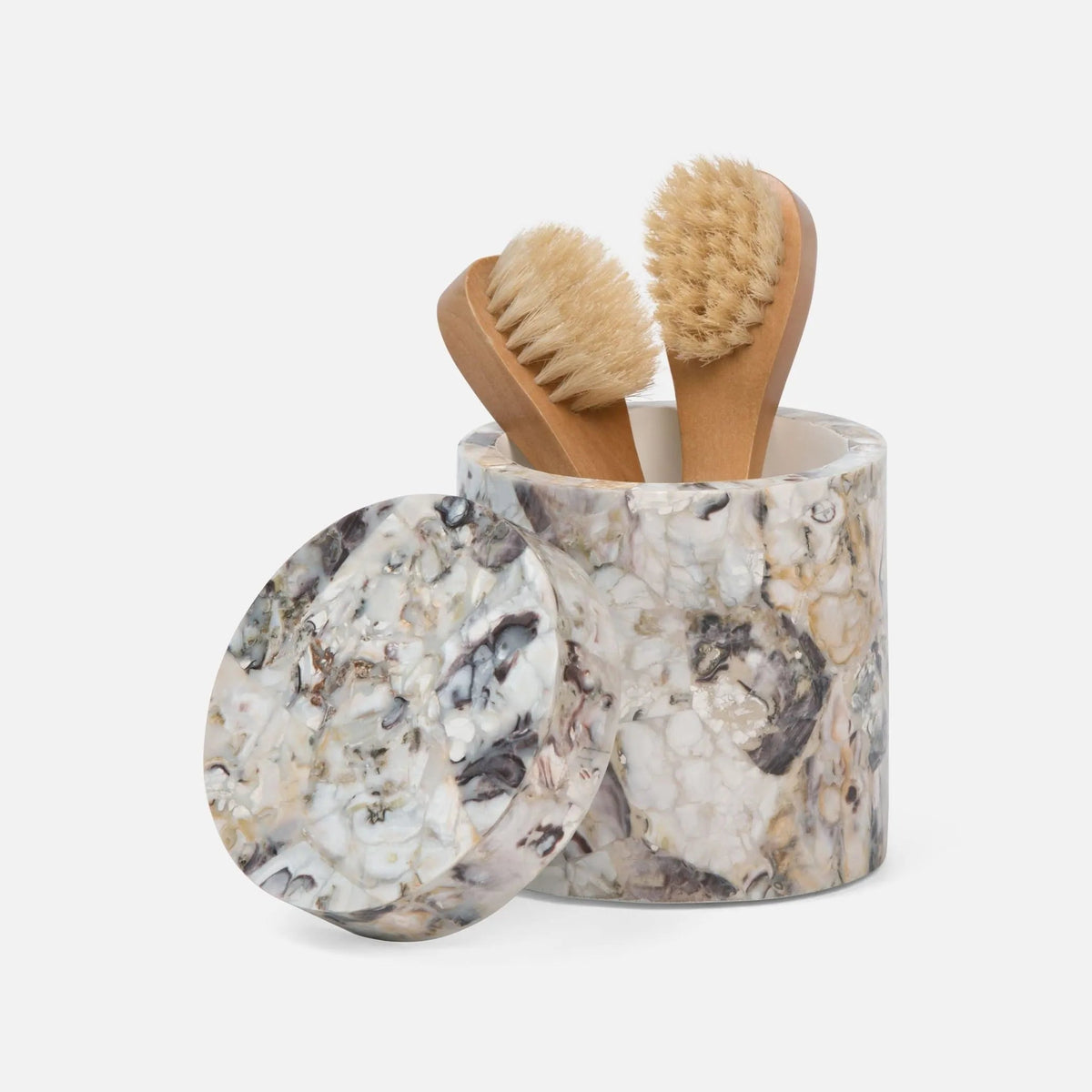 Pigeon and Poodle PP001500 Tramore Bath Canister in Natural Laminated Oyster