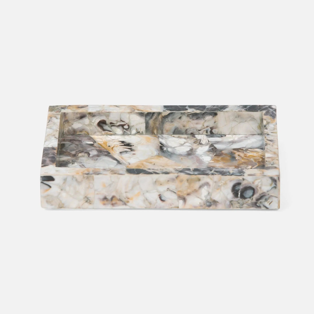 Pigeon and Poodle PP001501 Tramore Soap Dish in Natural Laminated Oyster
