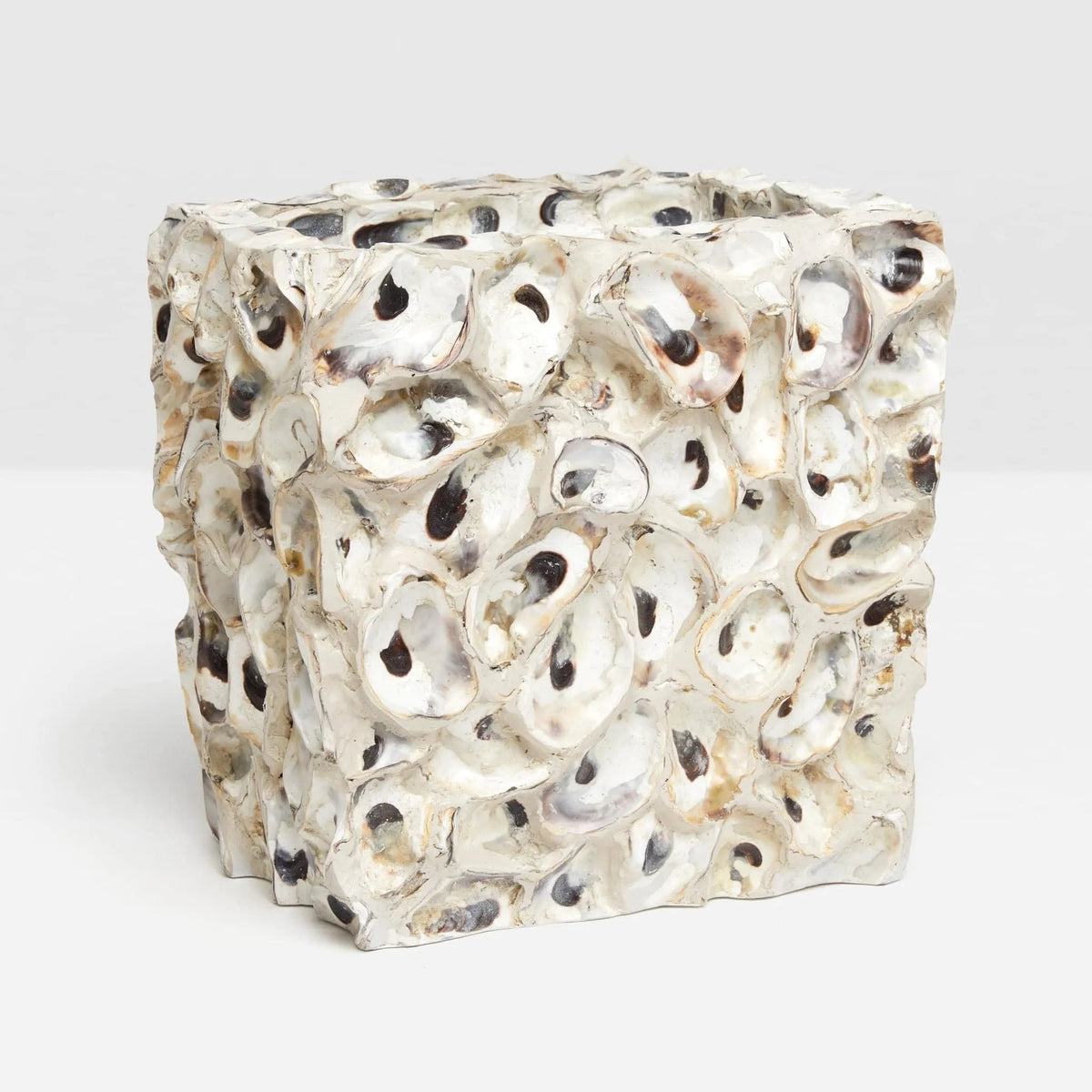 Pigeon and Poodle PP000576 Enna Wastebasket (Rectangular) in Natural Oyster Shell
