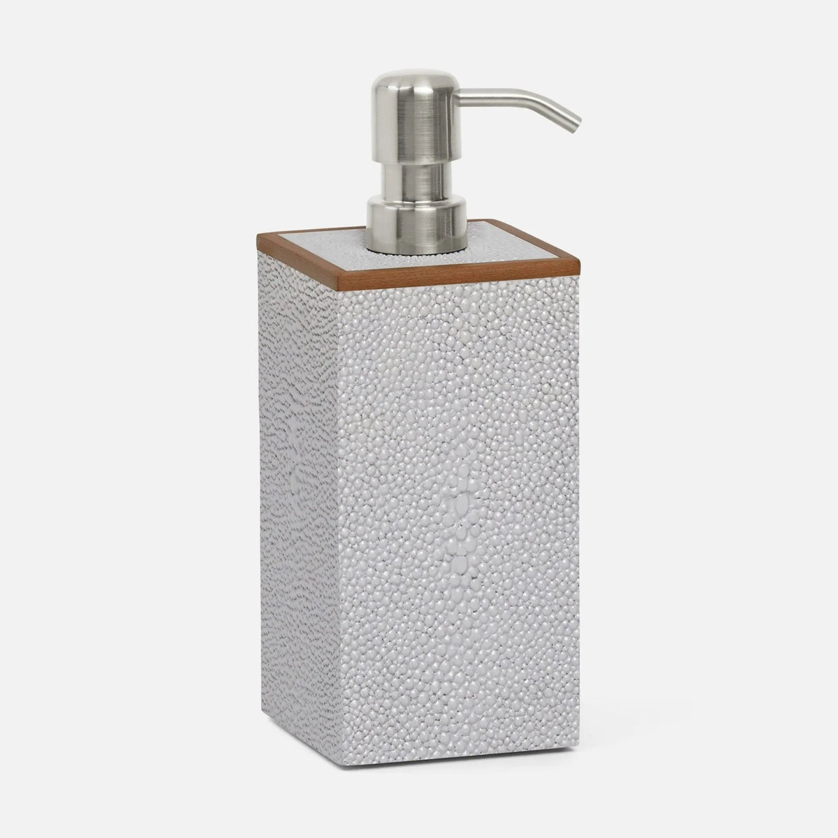 Pigeon and Poodle PP000929 Manchester XL Soap Pump in Ash Gray Realistic Faux Shagreen