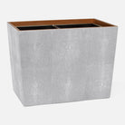 Pigeon and Poodle PP000934 Manchester Double Wastebasket in Ash Gray Realistic Faux Shagreen