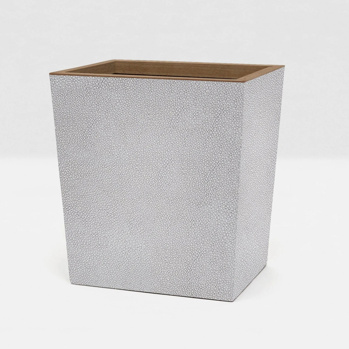 Pigeon and Poodle PP000935 Manchester Wastebasket (Rectangular) in Ash Gray Realistic Faux Shagreen