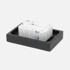Pigeon and Poodle PP005209 Manchester Soap Dish (Rectangular) in Black Realistic Faux Shagreen