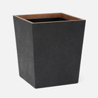 Pigeon and Poodle PP005223 Manchester Wastebasket (Square) in Black Realistic Faux Shagreen
