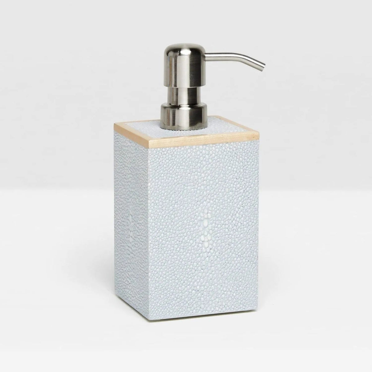 Pigeon and Poodle PP000943 Manchester Soap Pump in Cloud Gray Realistic Faux Shagreen