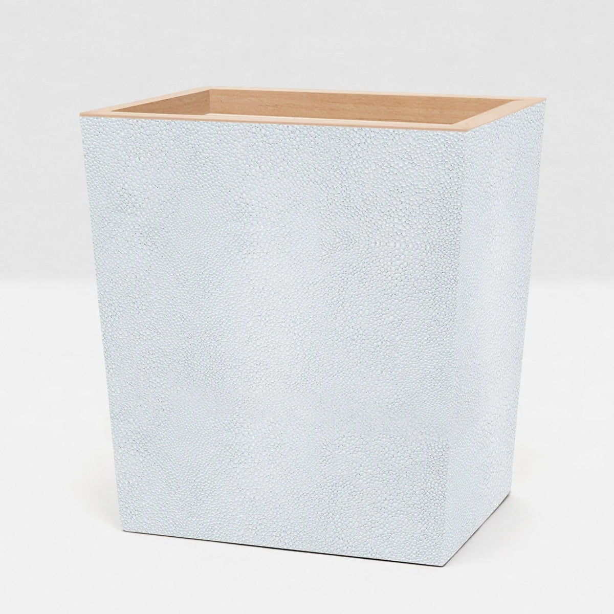 Pigeon and Poodle PP000950 Manchester Wastebasket (Rectangular) in Cloud Gray Realistic Faux Shagreen
