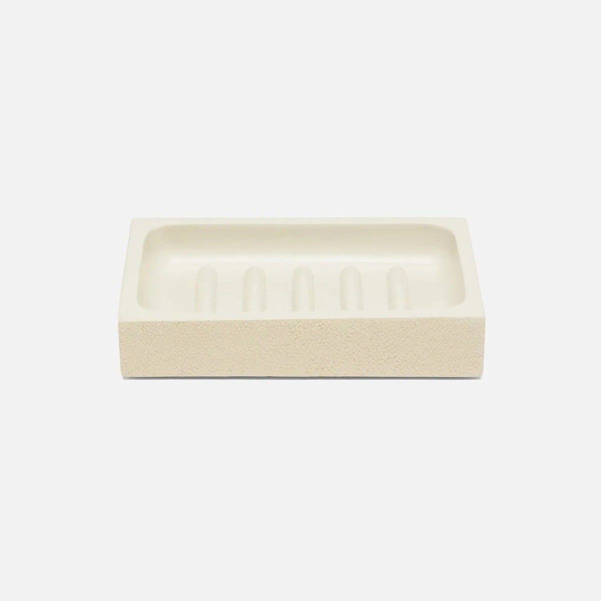 Pigeon and Poodle PP000971 Manchester Soap Dish (Rectangular) in Ivory Realistic Faux Shagreen
