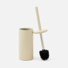 Pigeon and Poodle PP007130 Manchester Toilet Brush Holder in Ivory Realistic Faux Shagreen