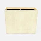 Pigeon and Poodle PP000979 Manchester Double Wastebasket in Ivory Realistic Faux Shagreen