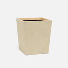 Pigeon and Poodle PP000981 Manchester Wastebasket (Square) in Ivory Realistic Faux Shagreen