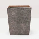 Pigeon and Poodle PP000995 Manchester Wastebasket (Rectangular) in Dark Mushroom Realistic Faux Shagreen