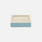 Pigeon and Poodle PP007627 Manchester Soap Dish (Square) in Powder Blue Realistic Faux Shagreen