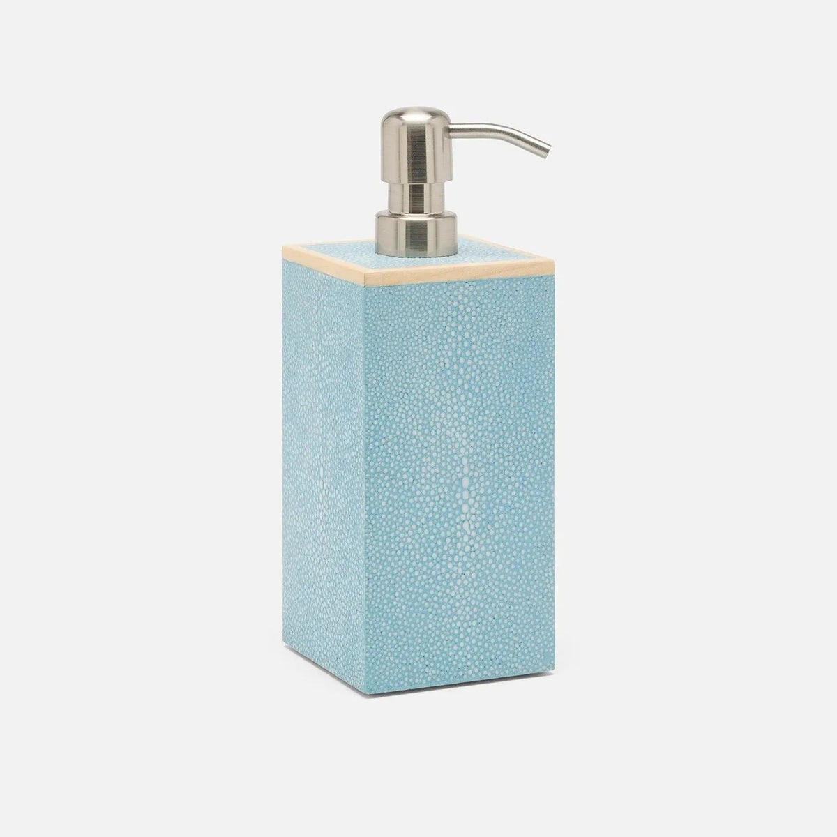 Pigeon and Poodle PP007631 Manchester XL Soap Pump in Powder Blue Realistic Faux Shagreen