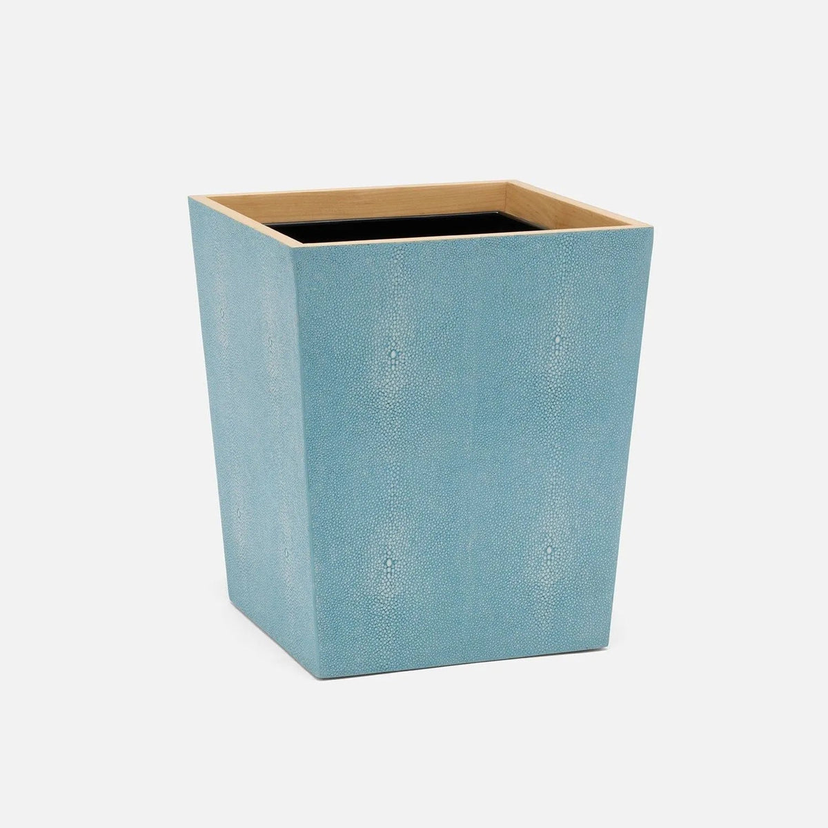Pigeon and Poodle PP007639 Manchester Wastebasket (Square) in Powder Blue Realistic Faux Shagreen