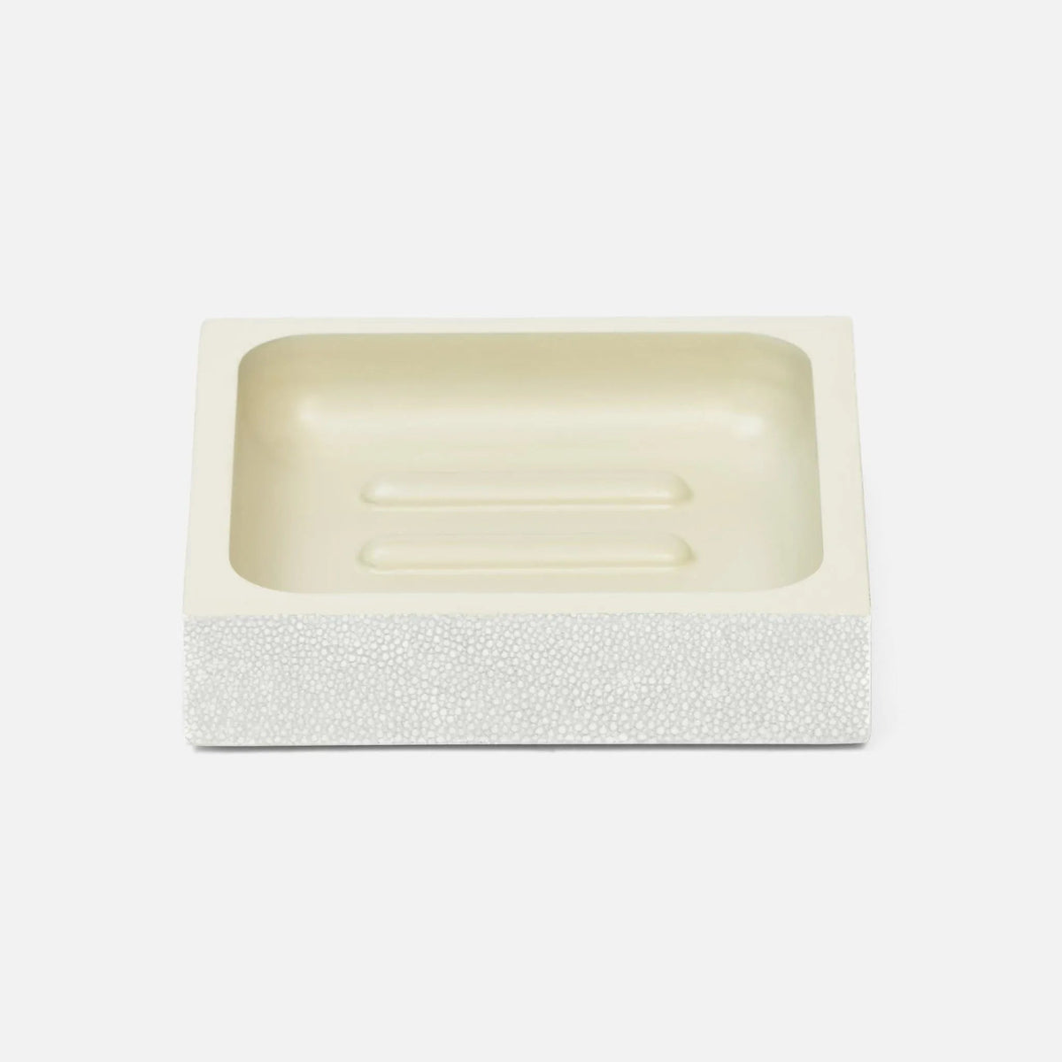 Pigeon and Poodle PP001043 Manchester Soap Dish (Rectangular) in Snow Realistic Faux Shagreen
