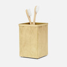 Pigeon and Poodle PP007059 Mancora Brush Holder in Shiny Brass Etched Brass