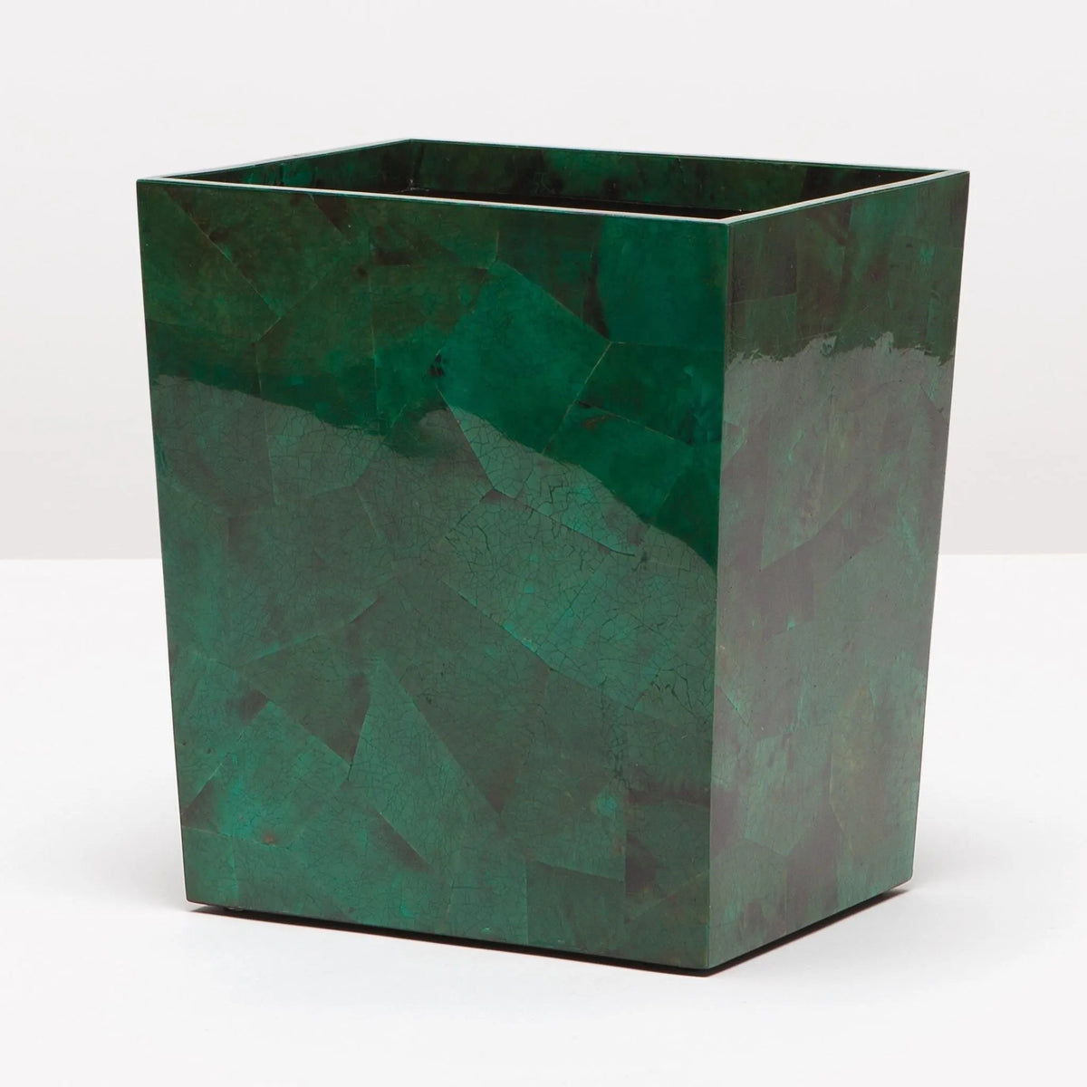Pigeon and Poodle PP001201 Palm Wastebasket (Rectangular) in Emerald Shell