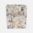Pigeon and Poodle PP001507 Tramore Wastebasket (Rectangular) in Natural Laminated Oyster