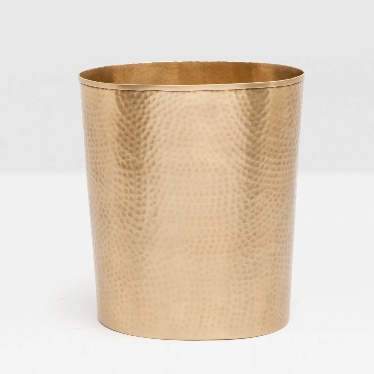 Pigeon and Poodle PP001550 Verum Wastebasket (Oval) in Antique Brass Hammered Metal