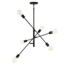 Meridian M10084MBK Six Light Chandelier in Matte Black