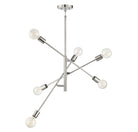 Meridian M10084PN Six Light Chandelier in Polished Nickel