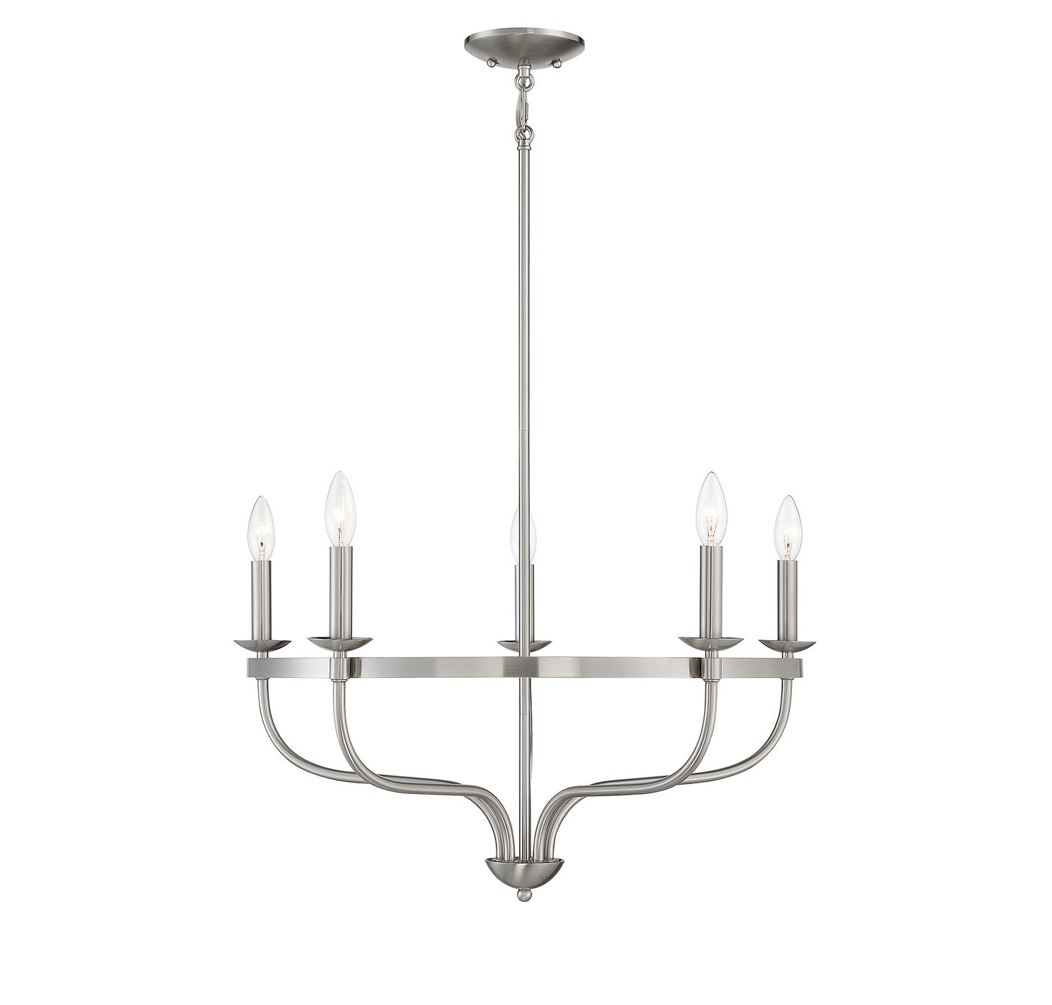 Meridian M10087BN Five Light Chandelier in Brushed Nickel