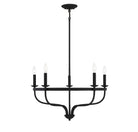 Meridian M10087MBK Five Light Chandelier in Matte Black