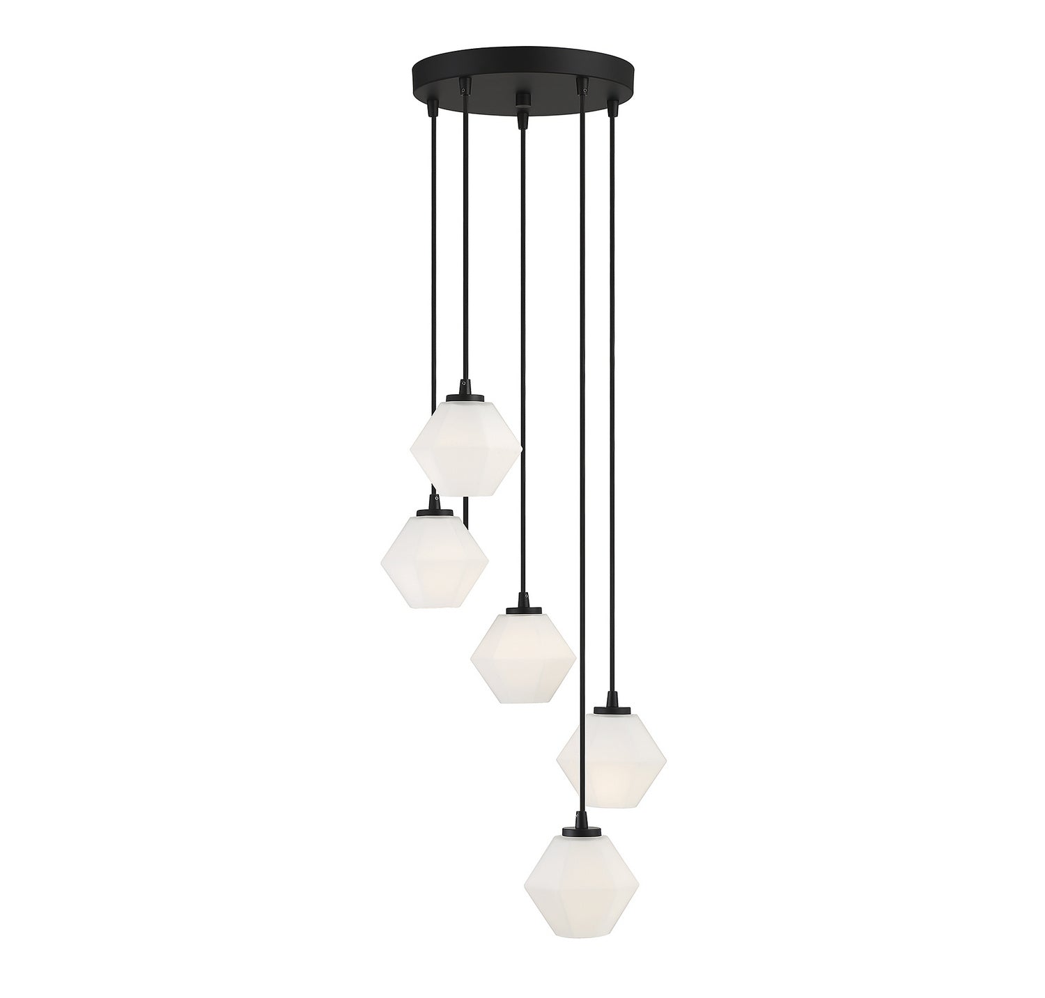 Meridian M10094MBK Five Light Chandelier in Matte Black