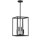Meridian M30008MBK Four Light Pendant in Matte Black