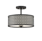 Meridian M60016MBK Two Light Semi-Flush Mount in Matte Black