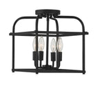 Meridian M60061MBK Four Light Semi-Flush Mount in Matte Black