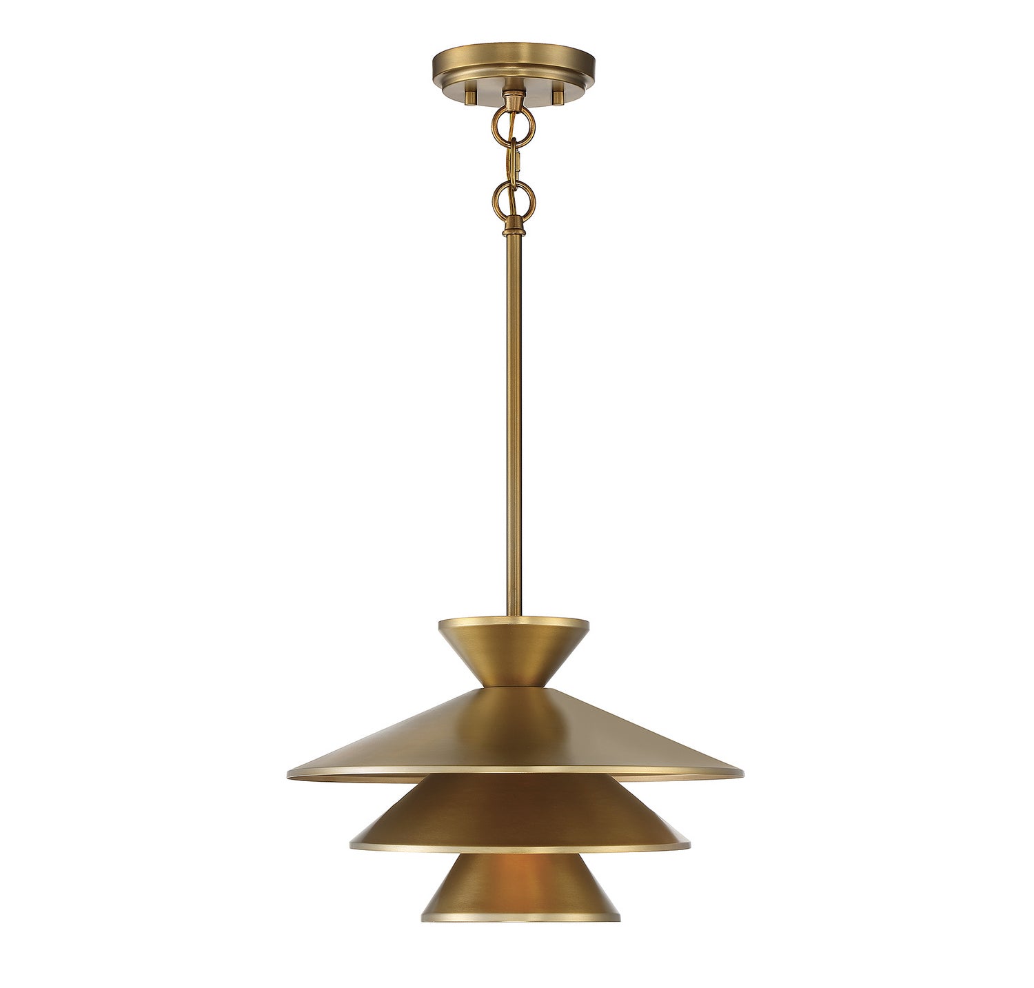 Meridian M70096NB One Light Pendant in Natural Brass