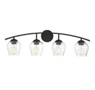 Meridian M80033MBK Four Light Bathroom Vanity Light in Matte Black
