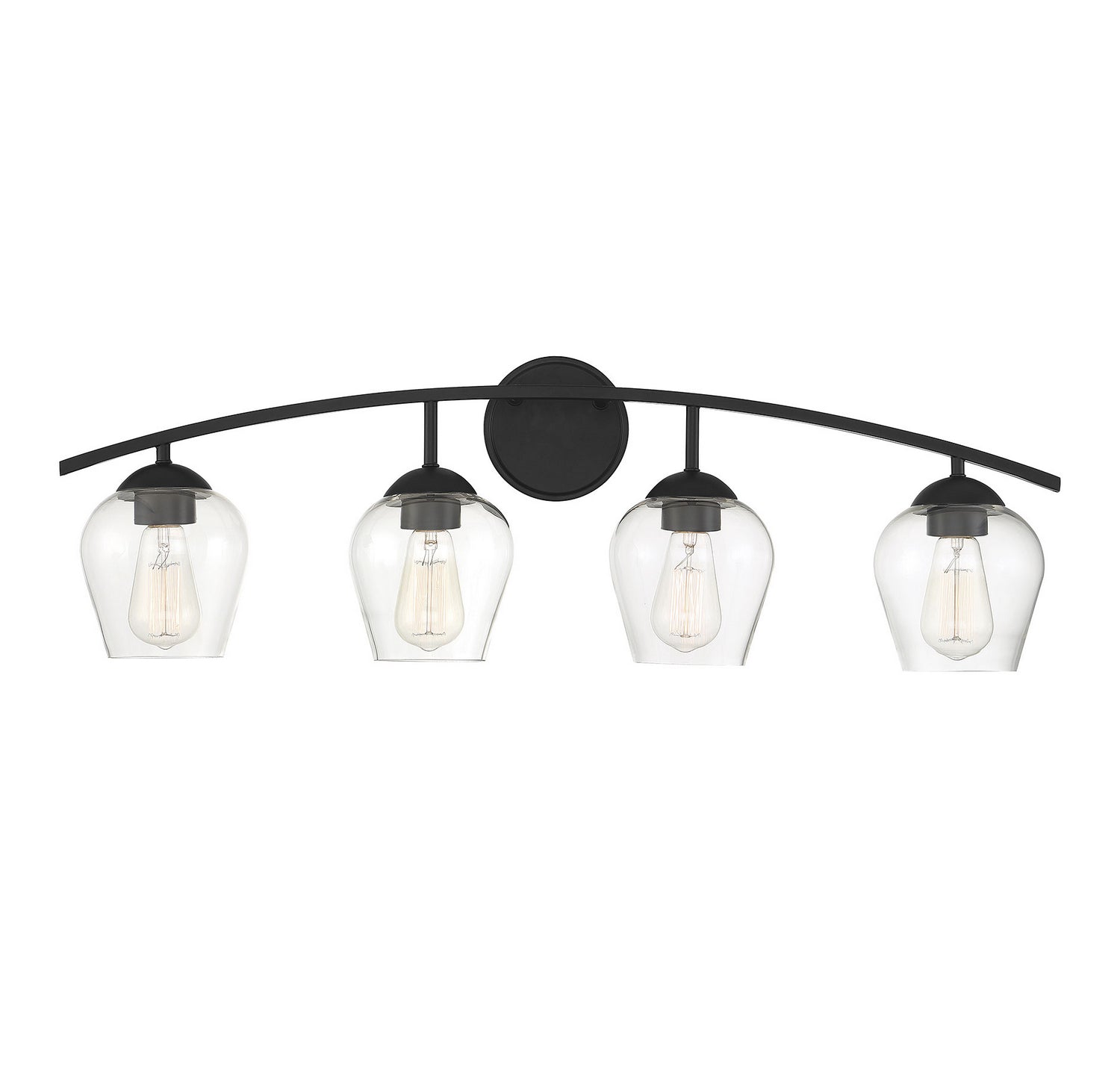 Meridian M80033MBK Four Light Bathroom Vanity Light in Matte Black