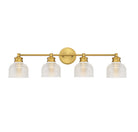 Meridian M80036NB Four Light Bathroom Vanity Light in Natural Brass