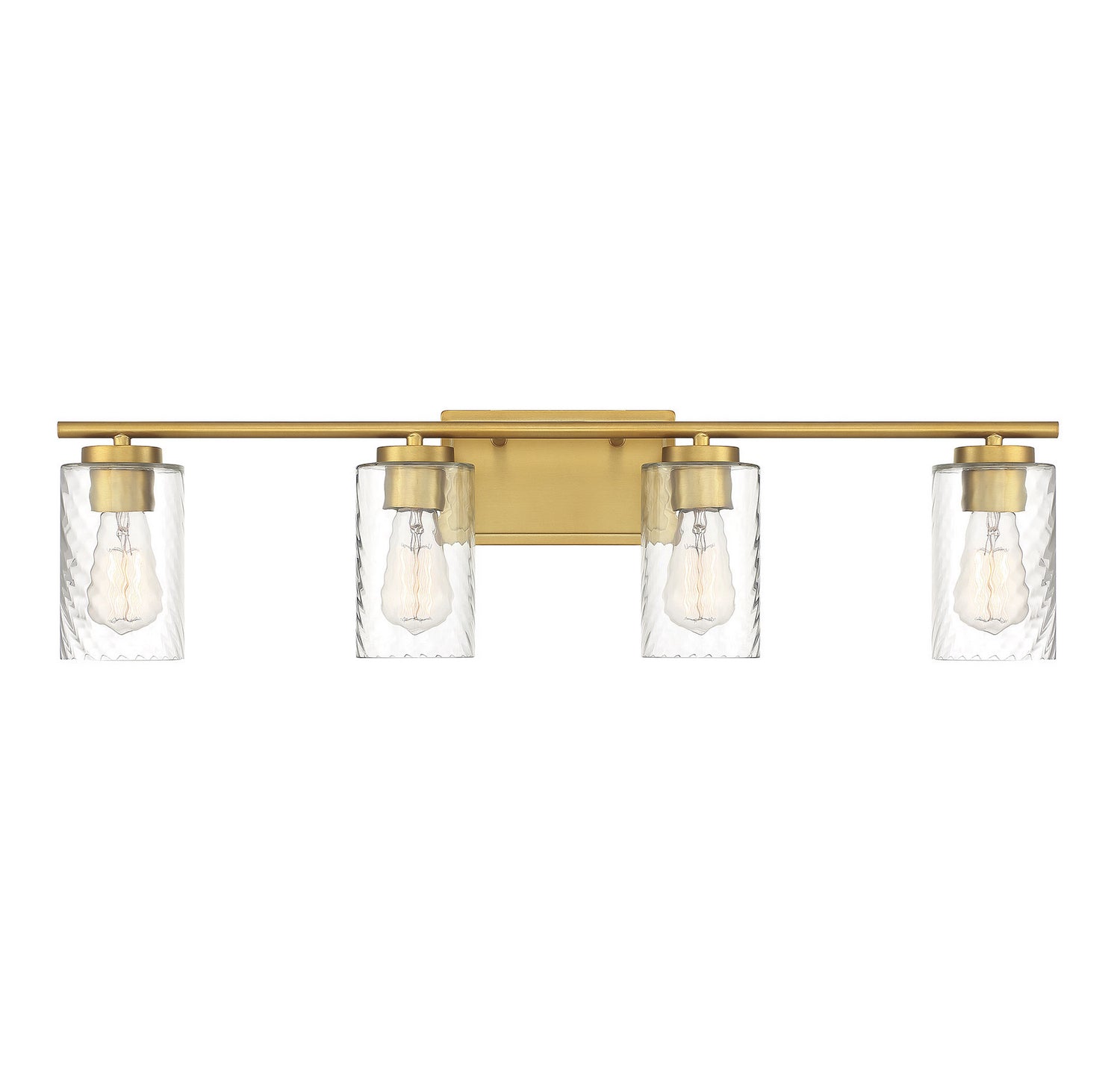 Meridian M80039NB Four Light Bathroom Vanity Light in Natural Brass