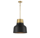 Meridian M70115MBKNB One Light Pendant in Matte Black with Natural Brass