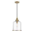 Meridian M70120NB One Light Pendant in Natural Brass