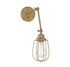Meridian M90022NB One Light Wall Sconce in Natural Brass