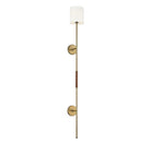 Meridian M90063NB One Light Wall Sconce in Natural Brass with Leather Accent