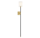 Meridian M90069BNB One Light Wall Sconce in Black with Natural Brass Accents